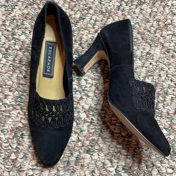 escapada Shoes - Escapade leather black 3 inch heels